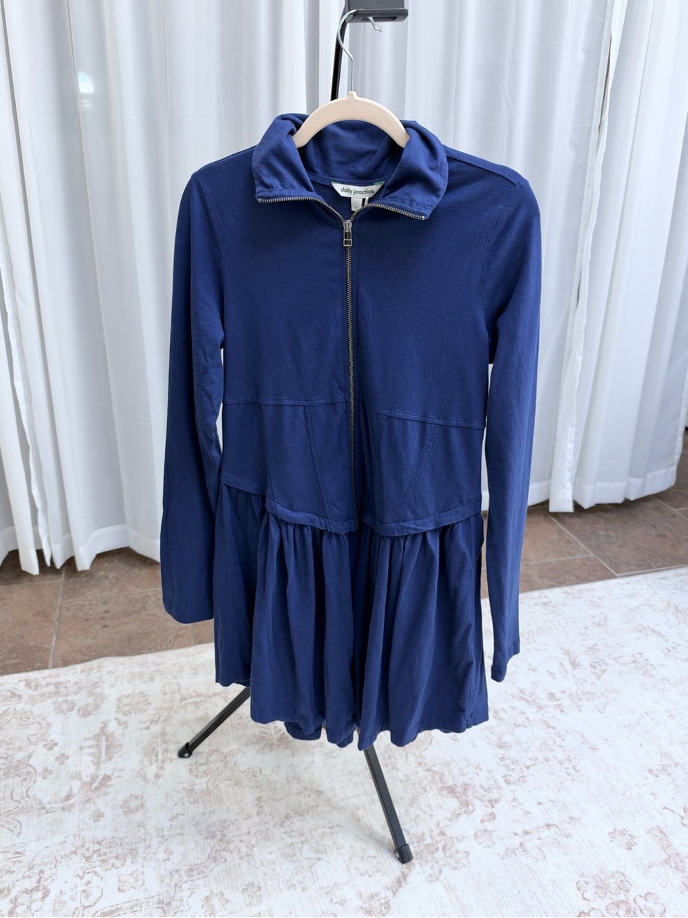 NWT Daily Practice Anthropologie Taylor Zip-Front Mini Dress S
